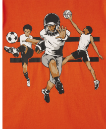 Childrens Place Orange Sports Players Graphic Tee